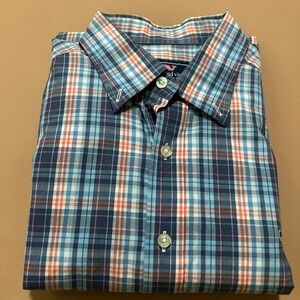 Vineyard Vines Slim Fit Whale Shirt Plaid‎ Button Down Long Sleeve Mens L Cotton